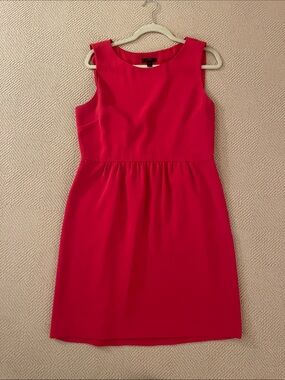 J. Crew Sleeveless Red Midi Sheath Dress